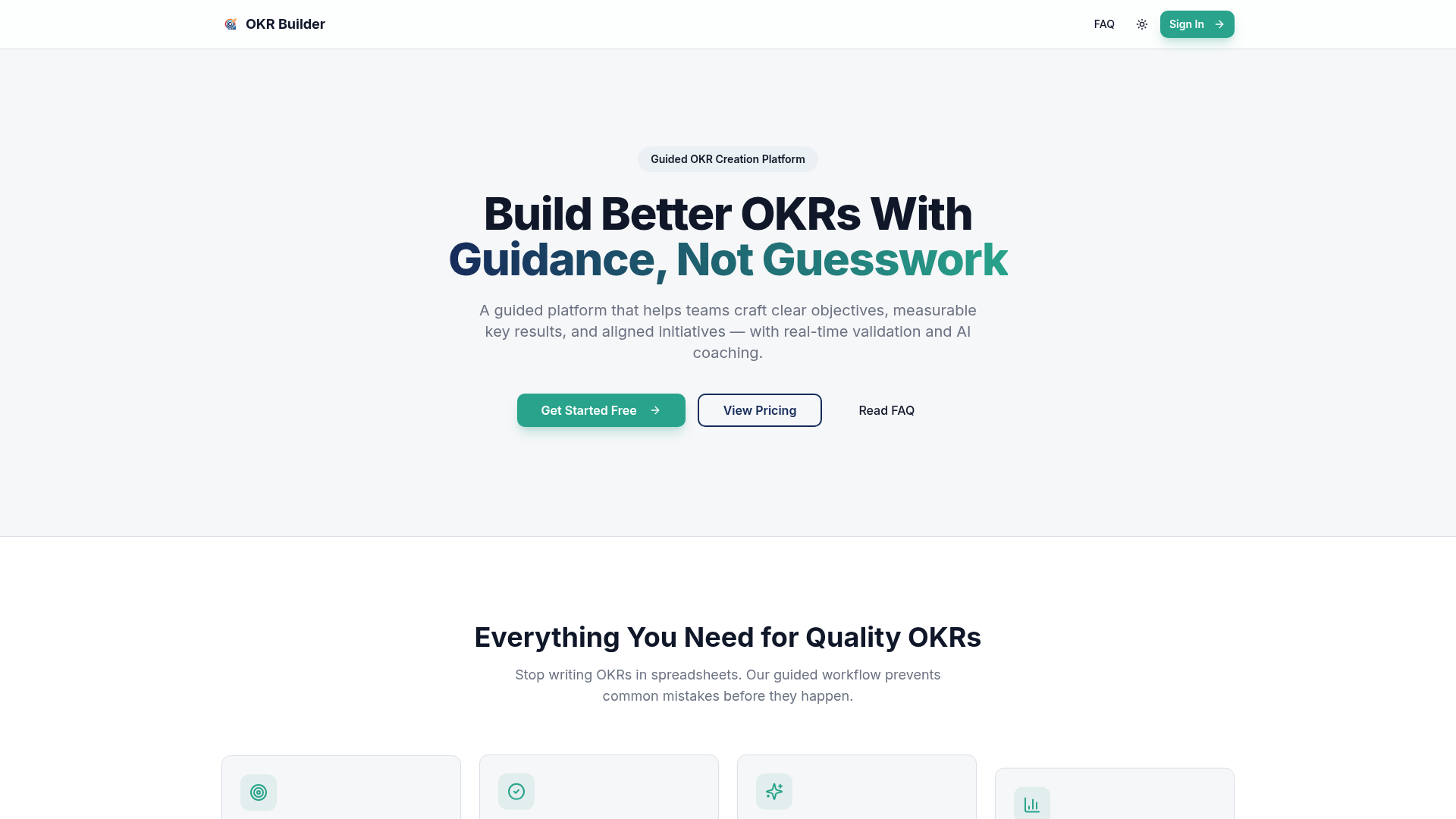 OKRGen — guided OKR creation platform